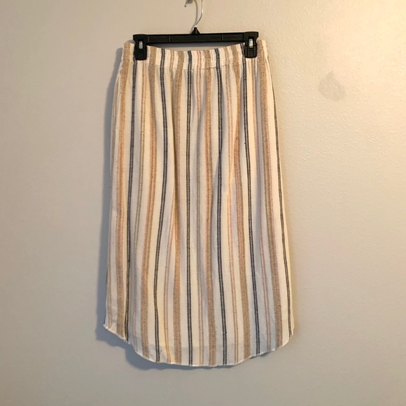 Striped Pull On Midi Skirt - Picture 4 of 5